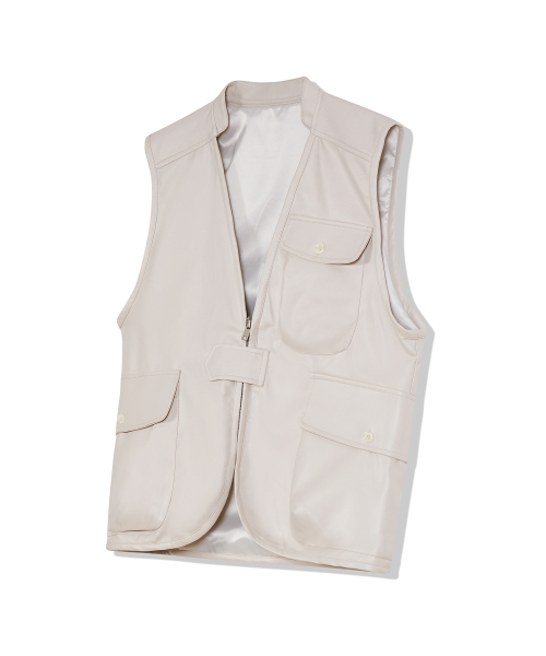Кожаный жилет 87-STAN145 Heavy Pocket Ivory