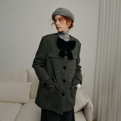 PM_Black bow suit jacket_GREEN
