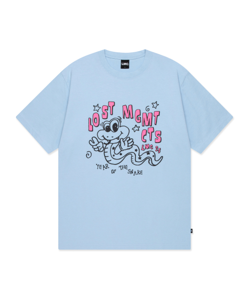 [ LMC ]★25SS★韓国人気★SNAKE TEE 엘엠씨(LMC) SNAKE TEE light blue - 사이즈 & 후기 | 무신사