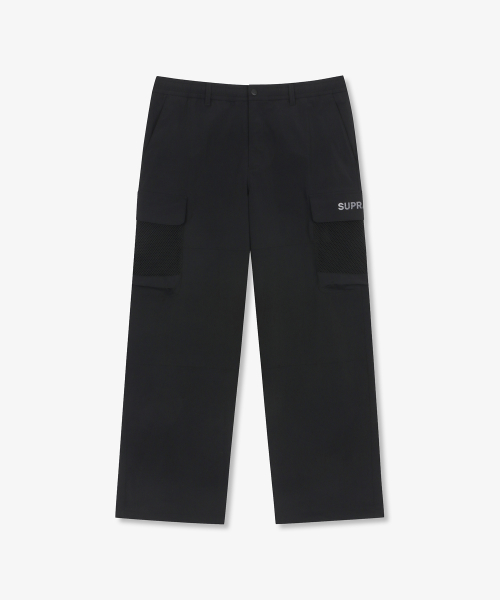 Широкие брюки карго с сетчатыми карманами (BLACK)