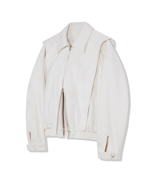 87-STAN150 heavy placket замша куртка айвори