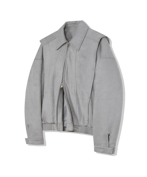 87-STAN150 heavy placket замша куртка серый