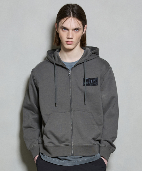 Свободное худи на молнии милитари Dark Khaki