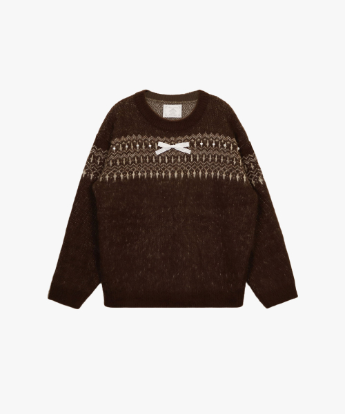 SNOWY SOFT LOVELY SWEATER_BROWN