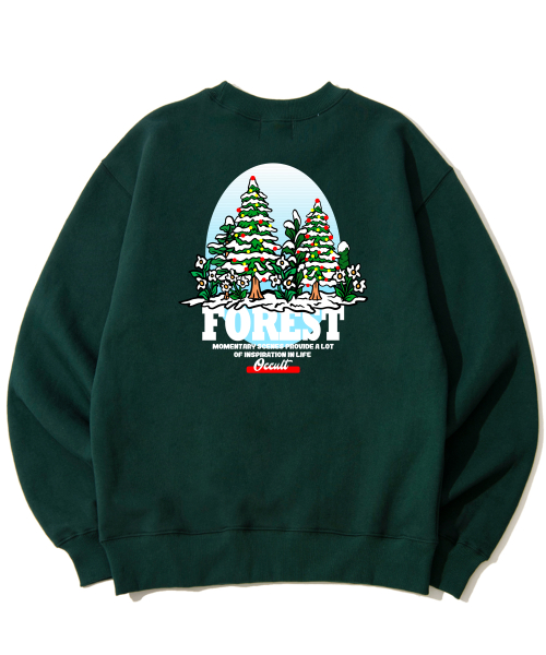 Свитшот с графикой SNOWY FOREST - Green