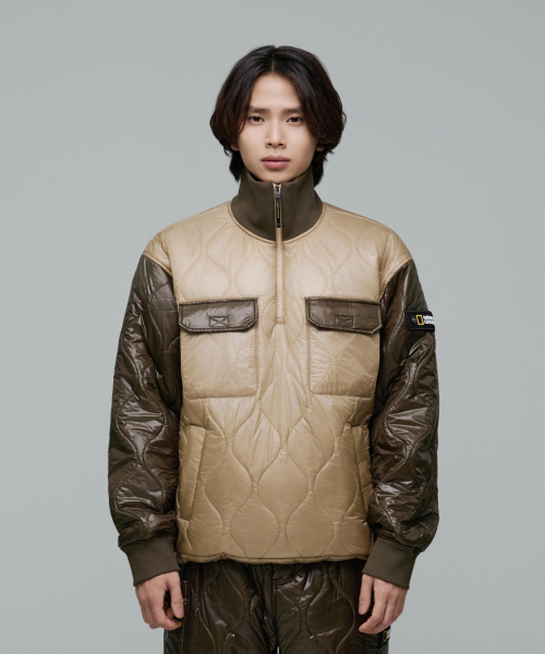 Легкий стеганый анорак N244MPD061 NRN TAN