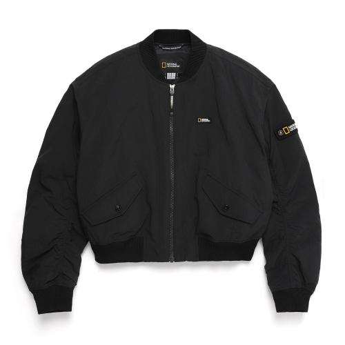 Женский короткий пуховик-бомбер N244WPD020 Carbon Black