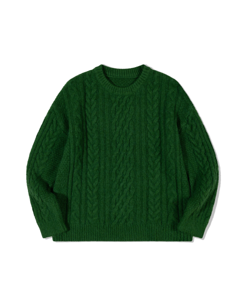 Classic Cable Трикотаж Top (GREEN)