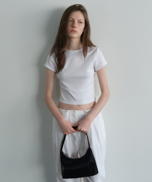 WOMENS SHINY HOBO BAG [BLACK]