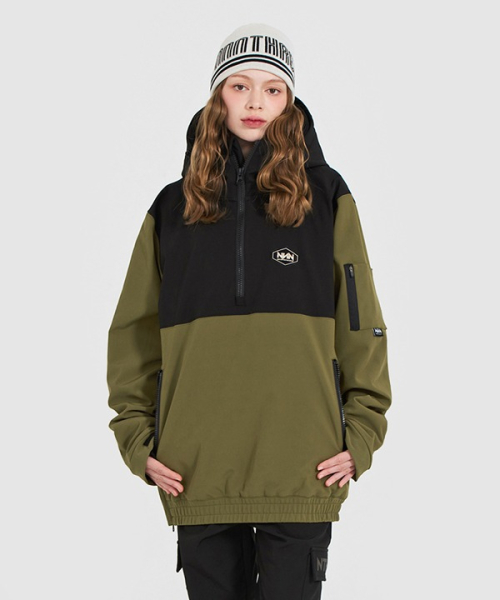 2324 NNN 3L TR100 Hood Anorak куртка для сноуборда — Olive+Black (унисекс)