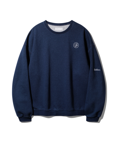 Свитшот из вареного денима Happy Moment BK5978_Dark Blue Denim