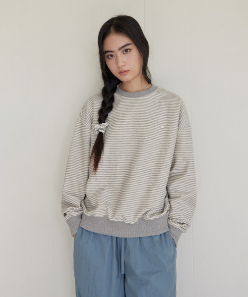 (W) Свитшот в полоску, Gray