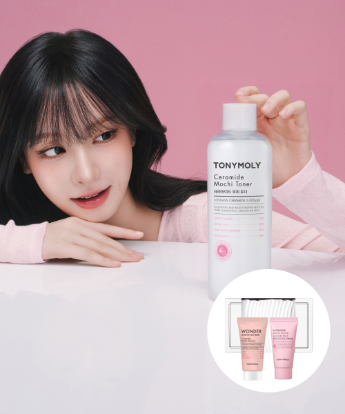 토니모리(tonymoly) [2pack]세라마이드 모찌 토너 500ml(+모찌 에멀전30ml+팩투폼20ml+화장솜 증정)