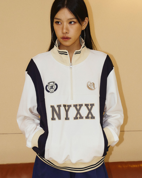 APLIQUE логотип HALF ZIP-UP айвори