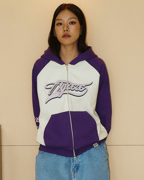 COLOR BLOCK FLOW HOOD ZIP-UP PURPLE