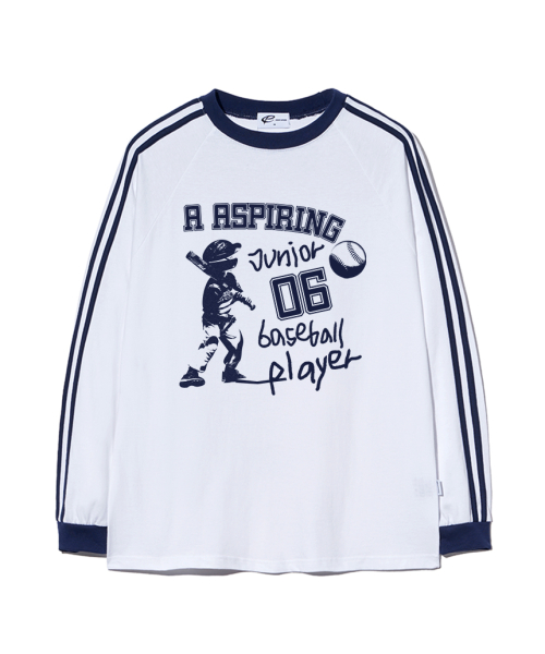 Baseball Junior принт трек лонгслив — White