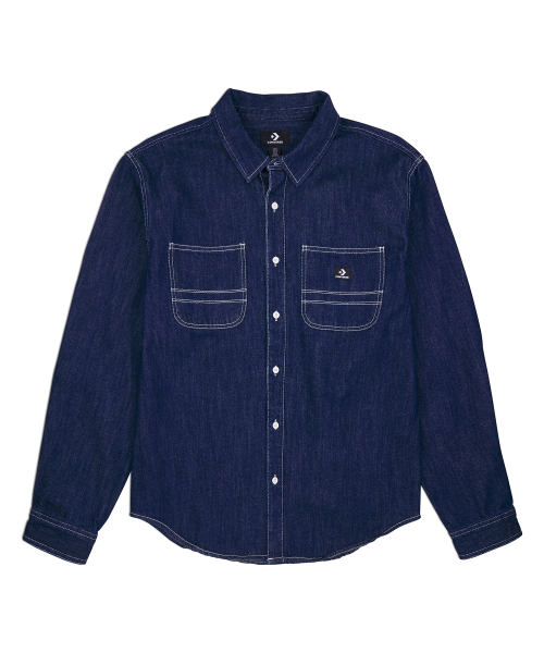 컨버스() 우븐 데님 버튼 업 셔츠 리지드 레진 데님 10028411-A01 상품 이미지