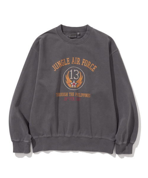 jungle air force sweatshirt pigment charcoal