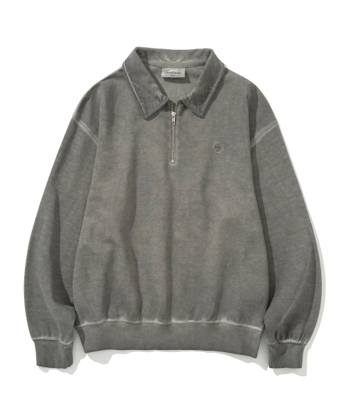 half zip-up sweatshirt olive green