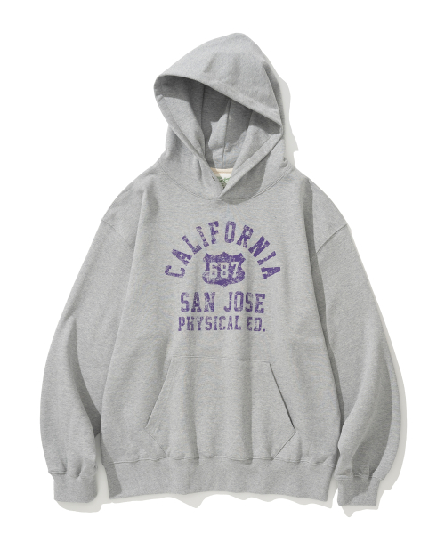california sweat hoodie 8% melange grey