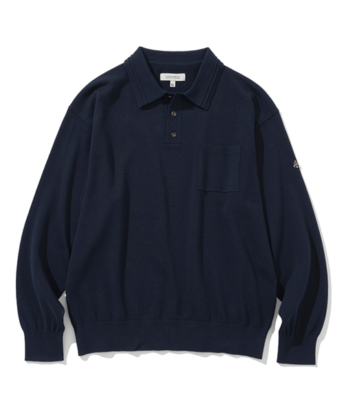 pocket polo knit navy