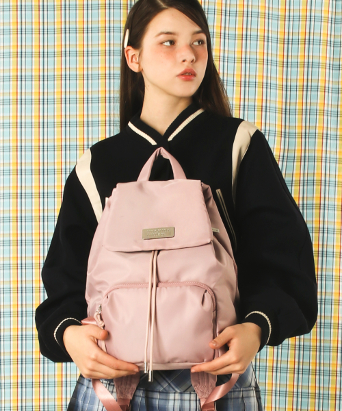 마스마룰즈() 304 Small nylon draw flap backpack_Pink 상품 이미지