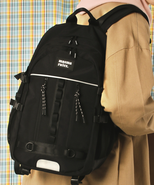 ★masmarulez★ Twin zipper mesh backpack_Black 마스마룰즈(MASMARULEZ) Twin zipper mesh backpack_Black
