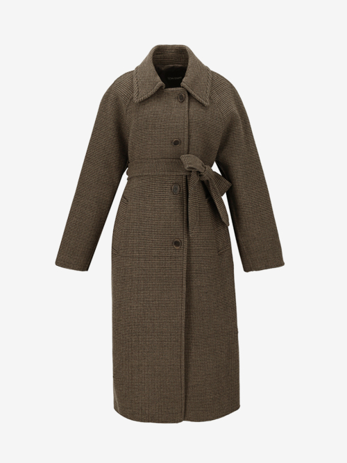Belted check mac Coat_YACHCN8