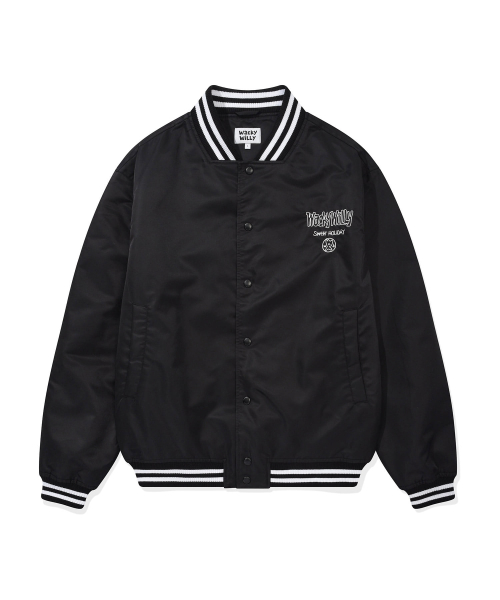 Нейлоновый бомбер varsity, Black