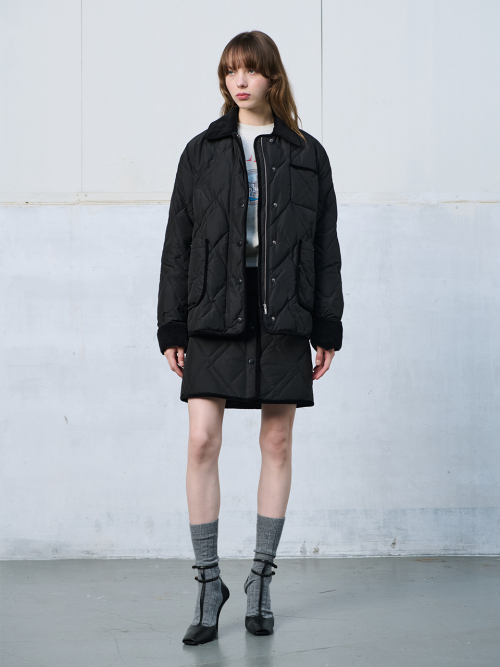 Quilted half goose jacket_YAADON5