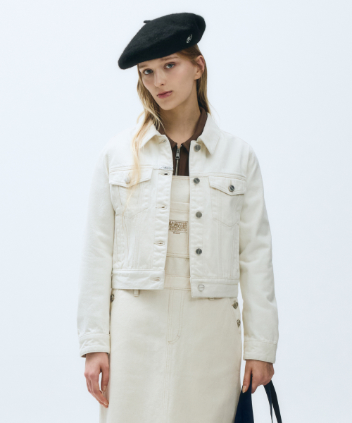 W DENIM TRUCKER JACKET ecru