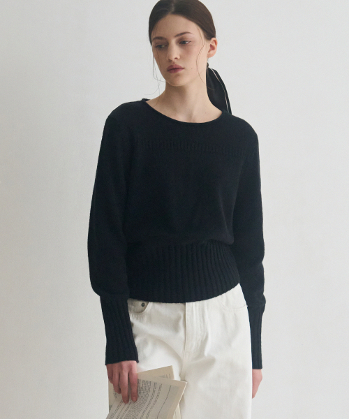 드로우핏 우먼() 코드 보트넥 울 니트 [BLACK] 상품 이미지