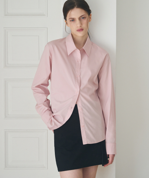 드로우핏 우먼() 링클프리 슬림 라인 셔츠 [SOFT PINK] 상품 이미지