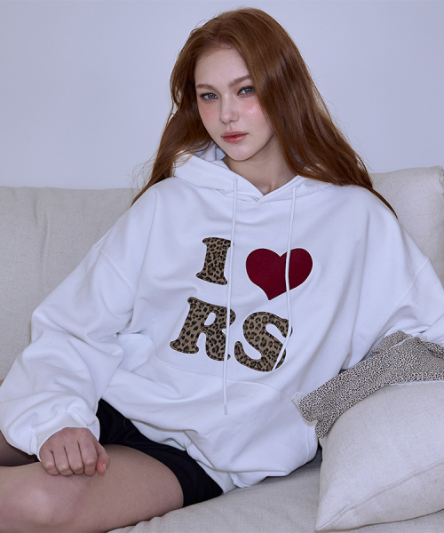 Leopard Heart Hoodie [Ivory]
