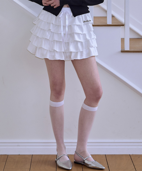 로제프란츠(ROSEFRANTZ) Satin CanCan Mini Skirt [White