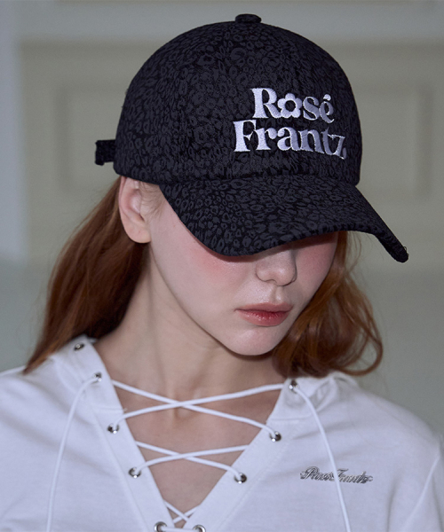 Rose Frantz ♥ Rose Leopard Ball Cap /追跡付 로제프란츠(ROSEFRANTZ) Rose Leopard Ball Cap [Black