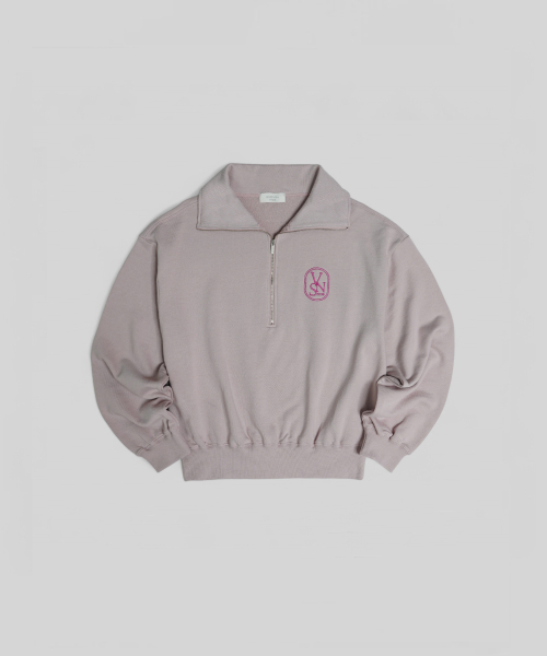 Женский свитшот VSN на молнии с воротником - Milk Pink