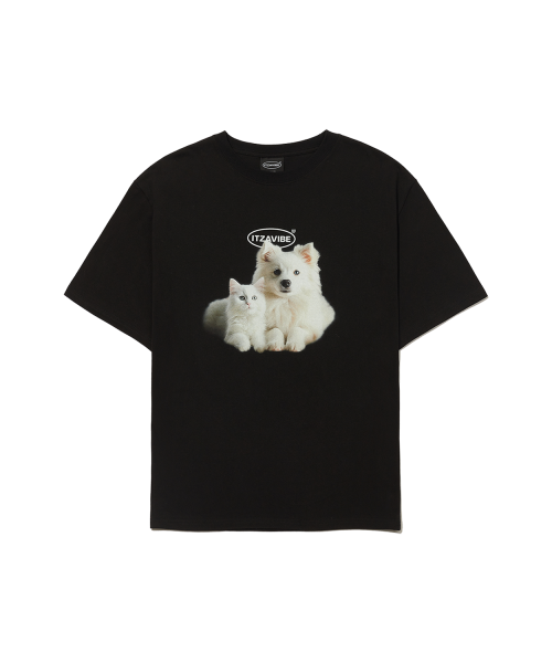 Tシャツ・カットソー ITZAVIBE CAT&DOG FRIENDS T SHIRT 5BNY447 CAT&DOG FRIENDS T SHIRT - ITZAVIBE | 60% - Asian Fashion