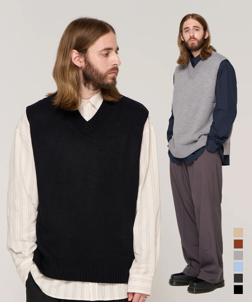 [2PACK] soft v-neck вязаный жилет (6)