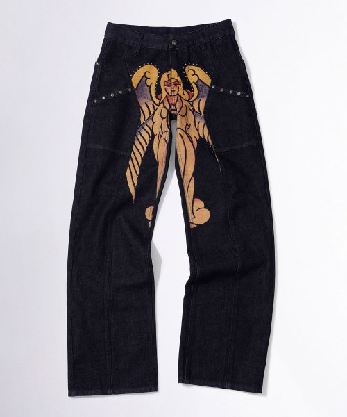 パンツ Sculptor X Ed Hardy Cracked Angel Denim 스컬프터(SCULPTOR) [Sculptor X Ed Hardy] Cracked Angel Denim