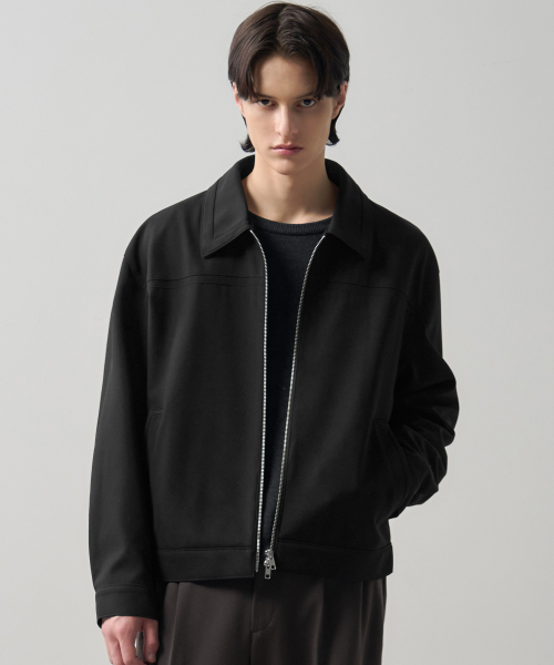 wool cropped blue куртка [BLACK]