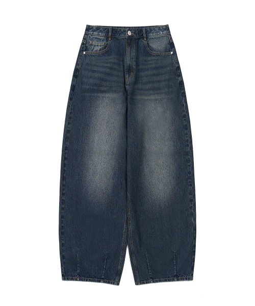 washed denim брюки (DEEP BLUE)