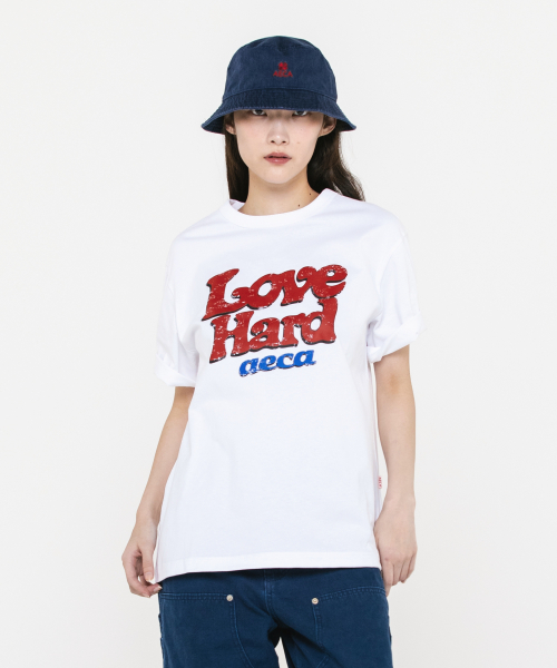 【韓国AECA WHITE エイカホワイト】LOVE HARD HALF SLEEVE-WHITE MUSINSA公式 | AECA WHITE LOVE HARD HALF SLEEVE-WHITE