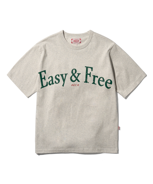 에이카화이트() EASY&FREE HALF SLEEVE TEE-MELANGE OATMEAL 상품 이미지