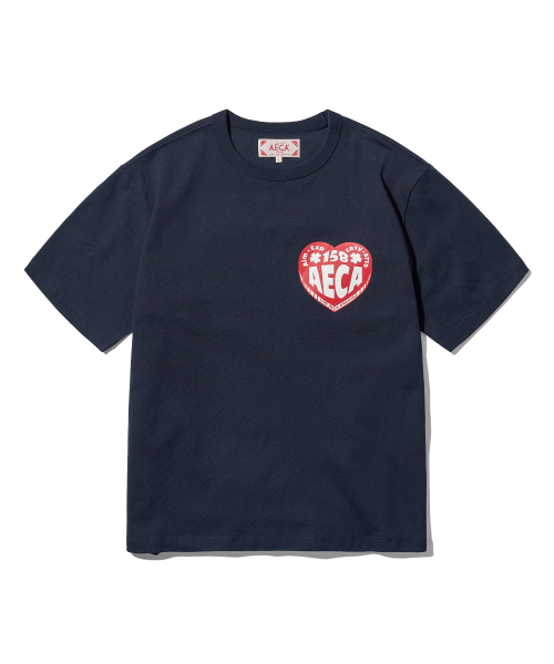 에이카화이트() AECA LOVE HALF SLEEVE-NAVY 상품 이미지