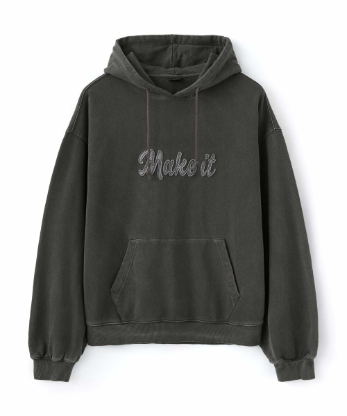 더블유엠씨(WMC) 피그먼트 슬로건 후드_CHARCOAL GREY - 사이즈... (WMC)  피그먼트 슬로건 후드_CHARCOAL GREY - 사이즈 & 후기 | 무신사