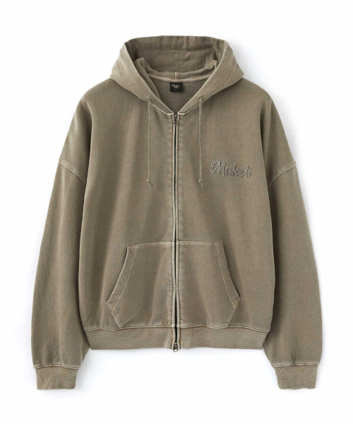 더블유엠씨() 피그먼트 후드 집업_BROWN 상품 이미지