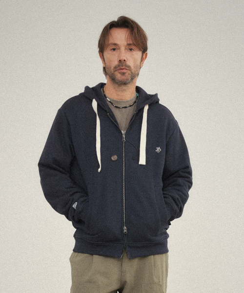 더블유엠씨() 버튼 후드 집업_CHARCOAL GREY 상품 이미지