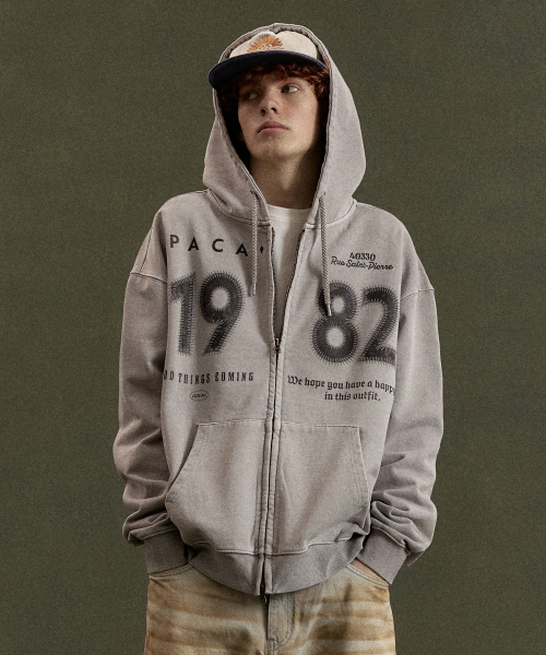 1982 Vintage Uniform hoodie zip up gray