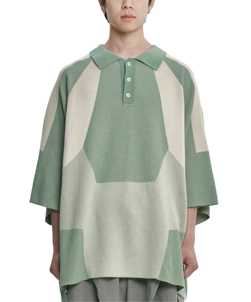 Paneled Two-Tone Polo Shirt [MINT]